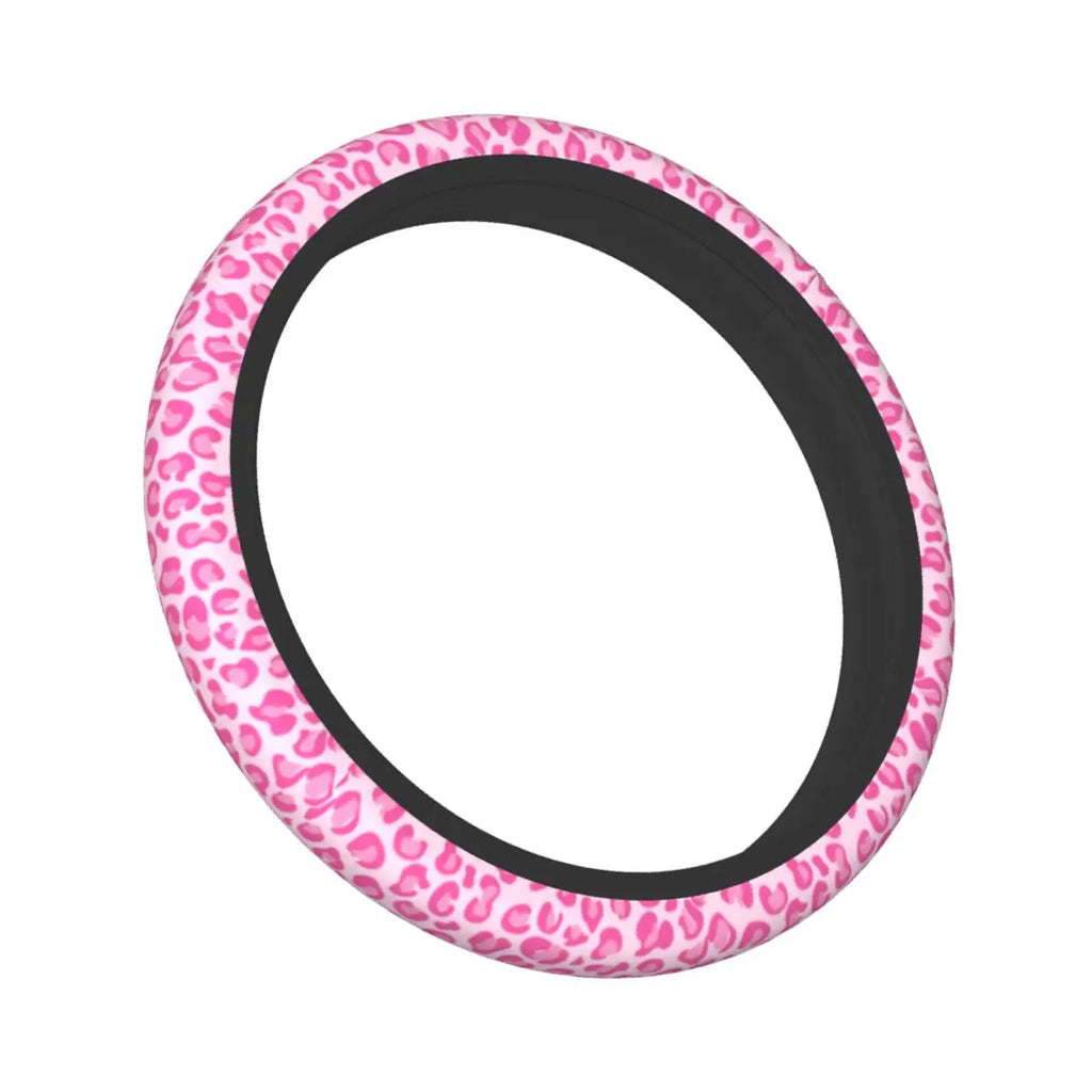 Pink Leopard Print Steering Wheel Cover