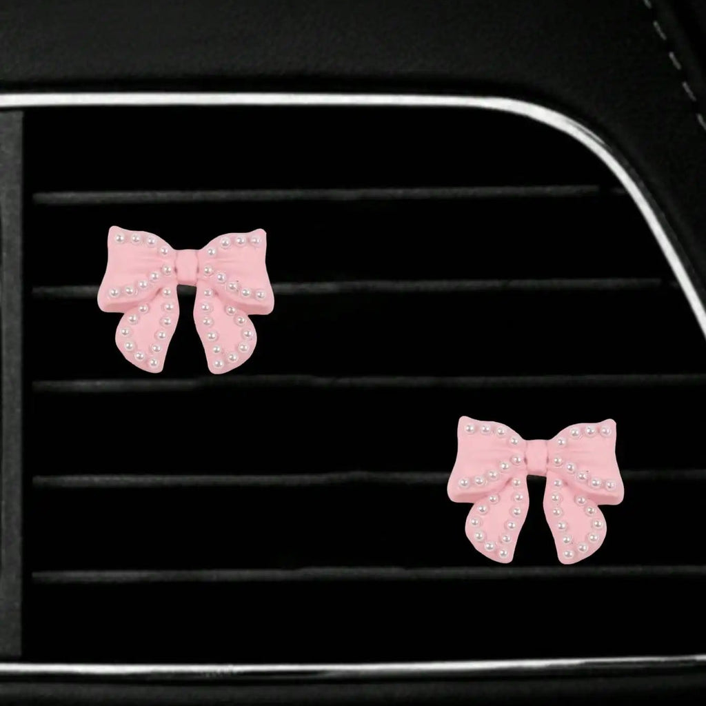Pink Bow Car Vent Clip