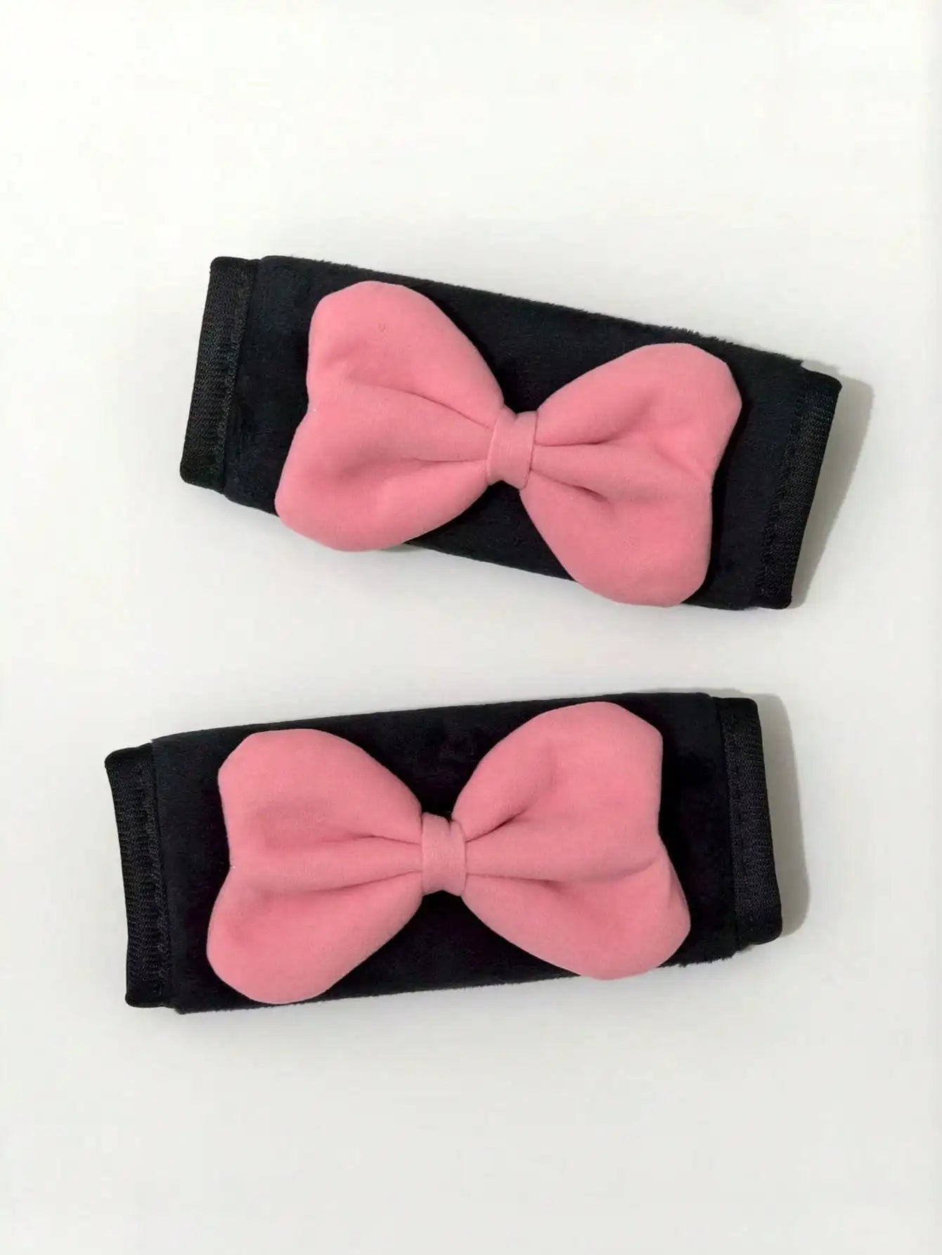 Soft Pink Bowknot Car Door Handle Cover Sleeve, Universal Interior Decor Accessory