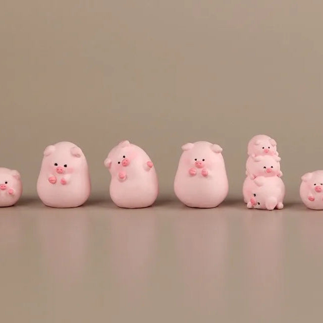 6PCS Cute Mini Pig Decor