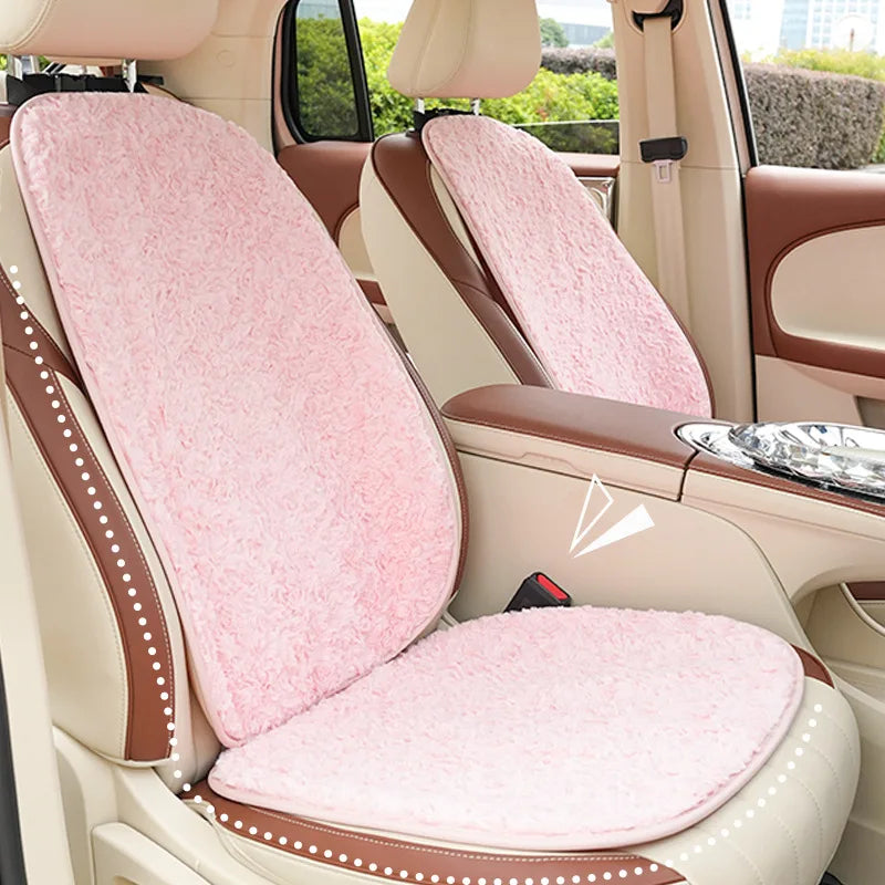 Pink Plush Car Seat Cover