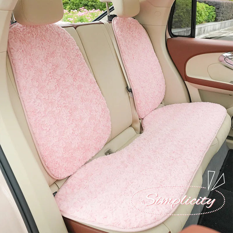 Pink Plush Car Seat Cover