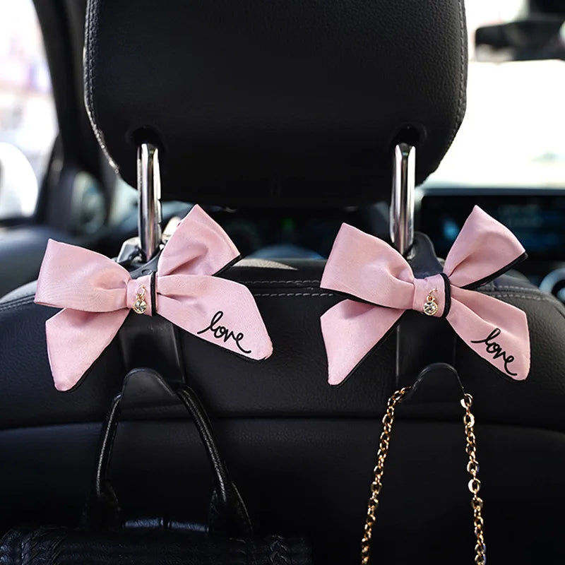 Plush Bow Rearview Mirror & Matching Accessories