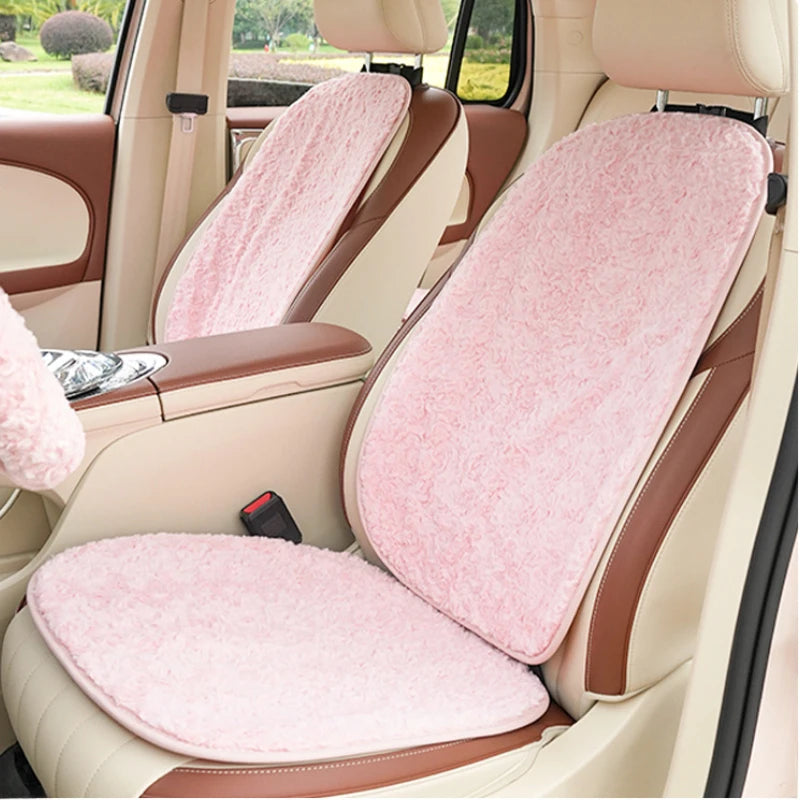 Pink Plush Car Seat Cover